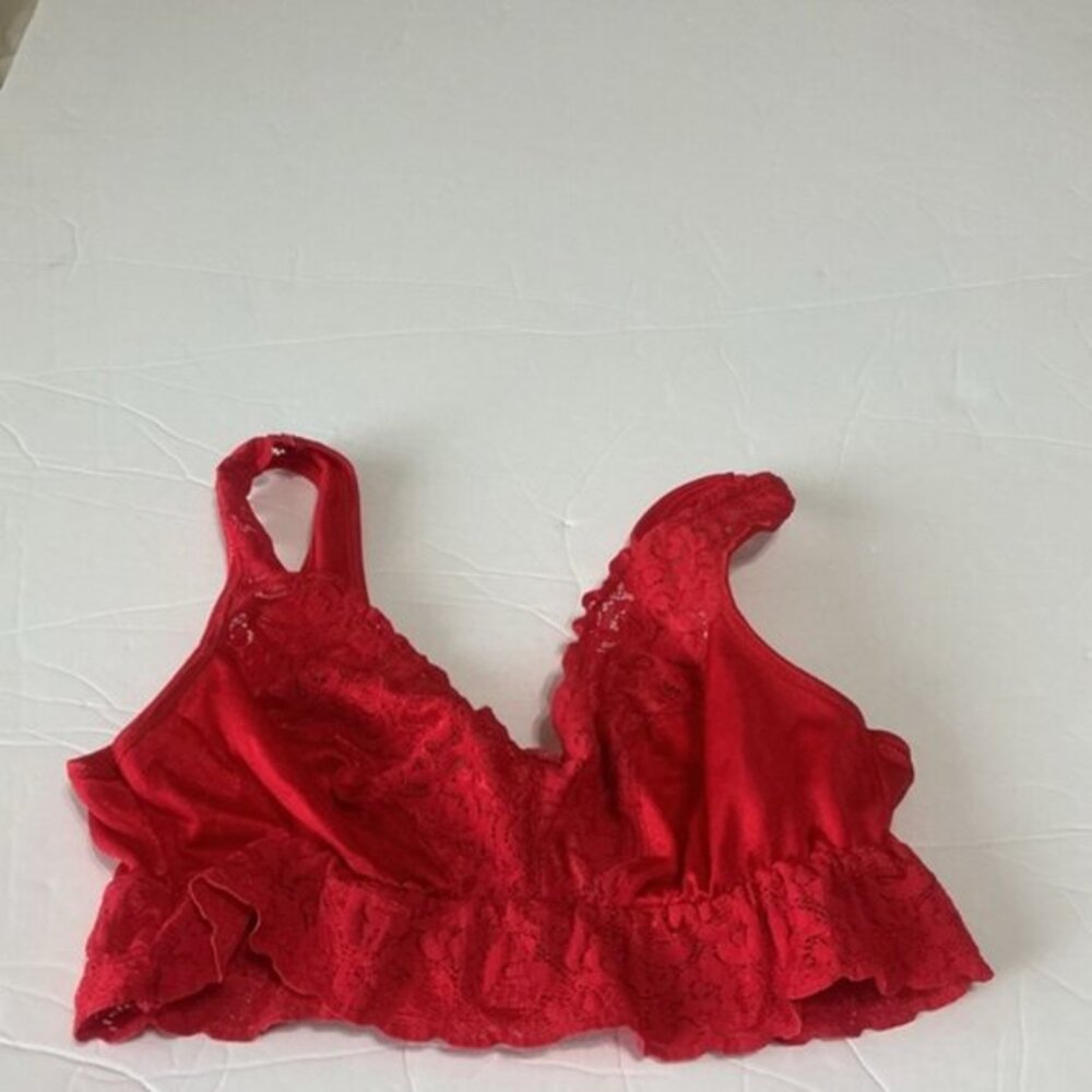 Flexees Vibrant Red Lace Bralette size medium 34